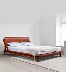 Plush Queen Size Bed In Rich Honey