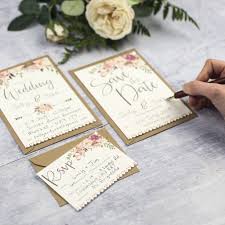 Boho Floral Diy Wedding Invitation Set