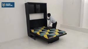 Brown Wall Mounted Bed With Sofa For