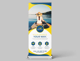tourism agency roll up banner template