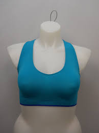 Women Sport Bra Size Xl Danskin Solid Teal Seamless Breathable T Back Low Impact