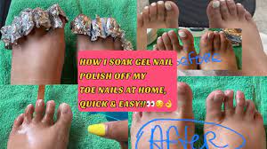 soak off gel nail polish from toes