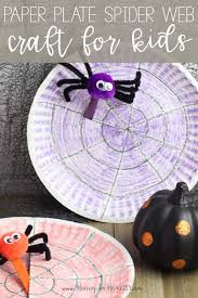 paper plate halloween spider web craft