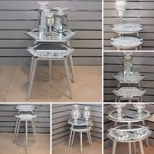 This set of small scale coffee table/side table showcases gorgeous design that will enhance the existing decor in your living space. Multicrystal Glass Round Coffee Table Mirrored Side Table Living Room Furniture Ebay