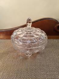 Vintage Crystal Covered Candy Dish 3