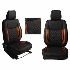 Leather Black And Brown Seat Cover At