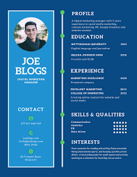 Blue Yellow Retro Simple Infographic Resume Simply Marketing Jobs