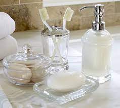 Последние твиты от pottery barn (@potterybarn). Classic Handcrafted Glass Bathroom Accessories Pottery Barn
