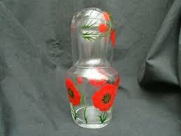 Vintage Glass Bedside Water Carafe And