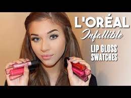 l oreal infallible lip gloss swatches