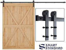 I am to supply the header above the door to support the track. Amazon Com Smartstandard 10ft Heavy Duty Sturdy Sliding Barn Door Hardware Kit Smoothly And Quietly Easy To Install Includes Step By Step Installation Instruction Fit 60 Wide Door Panel I Shape Hangers