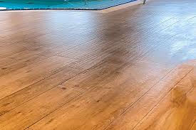 wood look flooring in the spa becomes
