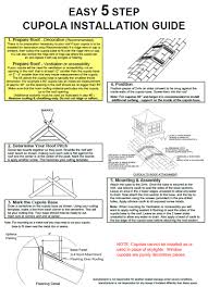 cupola installation guides standard