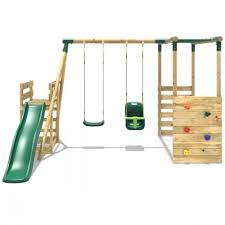 Rebo Wooden Children S Swing Set With