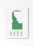 Map of Idaho Top 100 Golf Courses - Golf Course Prints