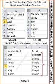 find duplicate values with vlookup in