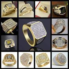 frosted ice bling ring men rapper hip