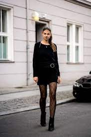 Black Skirt and Fishnet Tights || Casual Chic Outfit