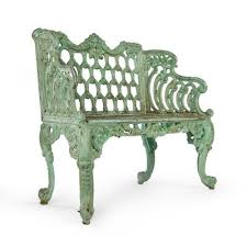 Green Cast Iron Bench 1940s For