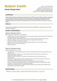 interior design intern resume sles