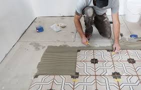 how to install floor tile and grout