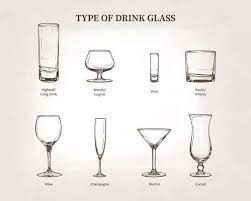 Set Of Drinking Glass Type Vector Hand