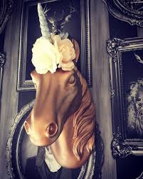 Rose Gold Unicorn Head Mount With