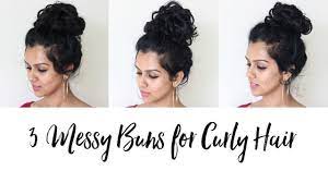 3 messy buns for curly hair you