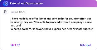 i have made fake offer letter and sent