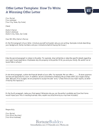 free real estate offer letter template