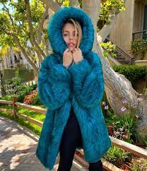 Women S Faux Fur Winter Coat In Teal