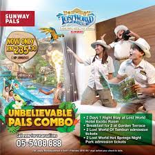 Lazada offers the exciting tickets of lost world of tambun at reasonable prices on their online portal and mobile application. Sunway Pals Promotions Sunway Pals Combo Package At Lost World Of Tambun