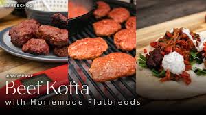 beef kofta with homemade flatbreads
