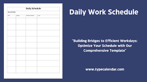 free printable daily work schedule