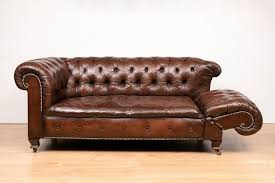 Vintage Drop Arm Leather Chesterfield C