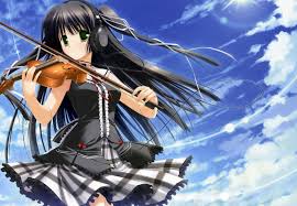 Drawn violinist pinterest 15 1600 x 1236 dumielauxepices net. Sky Headphones Girl Anime View Form The Violin Android Wallpapers