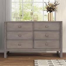 6 Drawer Anitque Gray Dresser Wooden