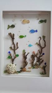 Sea Glass Art Framed Sea Glass Bathroom