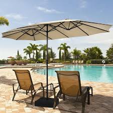 15 Ft Double Sided Twin Patio Umbrella