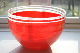 Hand Blown Glass Bowl Large Bowl Red