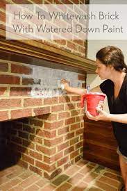 whitewash a brick wall or fireplace