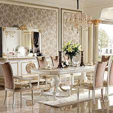 Black and white dining set from our european hand painted furniture collection. Home Furniture European Classic Hand Carving Dining Table Senbetter