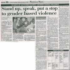 Fin week financial mail kick off noseweek. Stand Up Speak Put A Stop To Gender Based Violence The Times Of Swaziland Gender Links