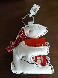 vera bradley beary merry polar bear bag charm gift card keychain nwt