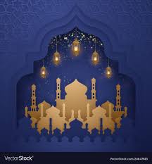  Ramadan Kareem Background With Hanging Lanterns Vector Image Ramadan Kareem Islamic Posters Ramadan Decorations
