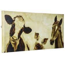 Independent art hand stretched around super sturdy wood frames. Sepia Farm Animal Canvas Wall Decor In 2020 Farm Animals Decor Farm Animal Paintings Animal Canvas