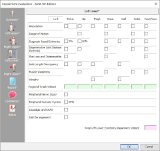 Lower Extremity Evaluation And Impairment Calculation Software
