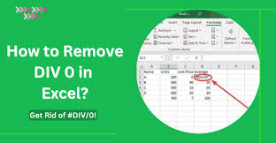 how to remove div 0 in excel get rid