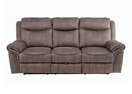 Brown Microfiber Recliner Sofa W
