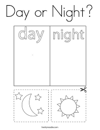 Push pack to pdf button and download pdf coloring book for free. Day Or Night Coloring Page Twisty Noodle